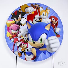 Painel Decorativo para Festa 1,80x1,80 metros Vesti Fácil com Elástico Sonic - Fera Print