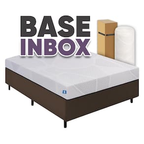 Cama Box Queen Desmontável Marrom + Colchão Umaflex Fit Firm D33 17cm Altura - Orthocamas