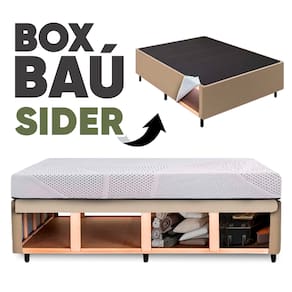 Cama Box King Baú Base Sider + 2 Travesseiros c/ Espaço Interno Amplo 193x203cm – Orthocamas