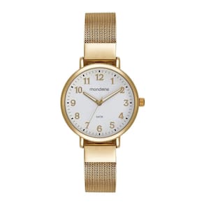Relogio Mondaine Feminino Ref: 32918lpmvde1 Casual Mesh Dourado