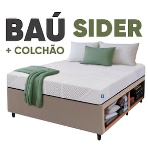 Cama Box Baú Base Sider + Colchão Umaflex Fit Firm D33 Altura 17cm - Diversas Cores e Medidas - Orthocamas