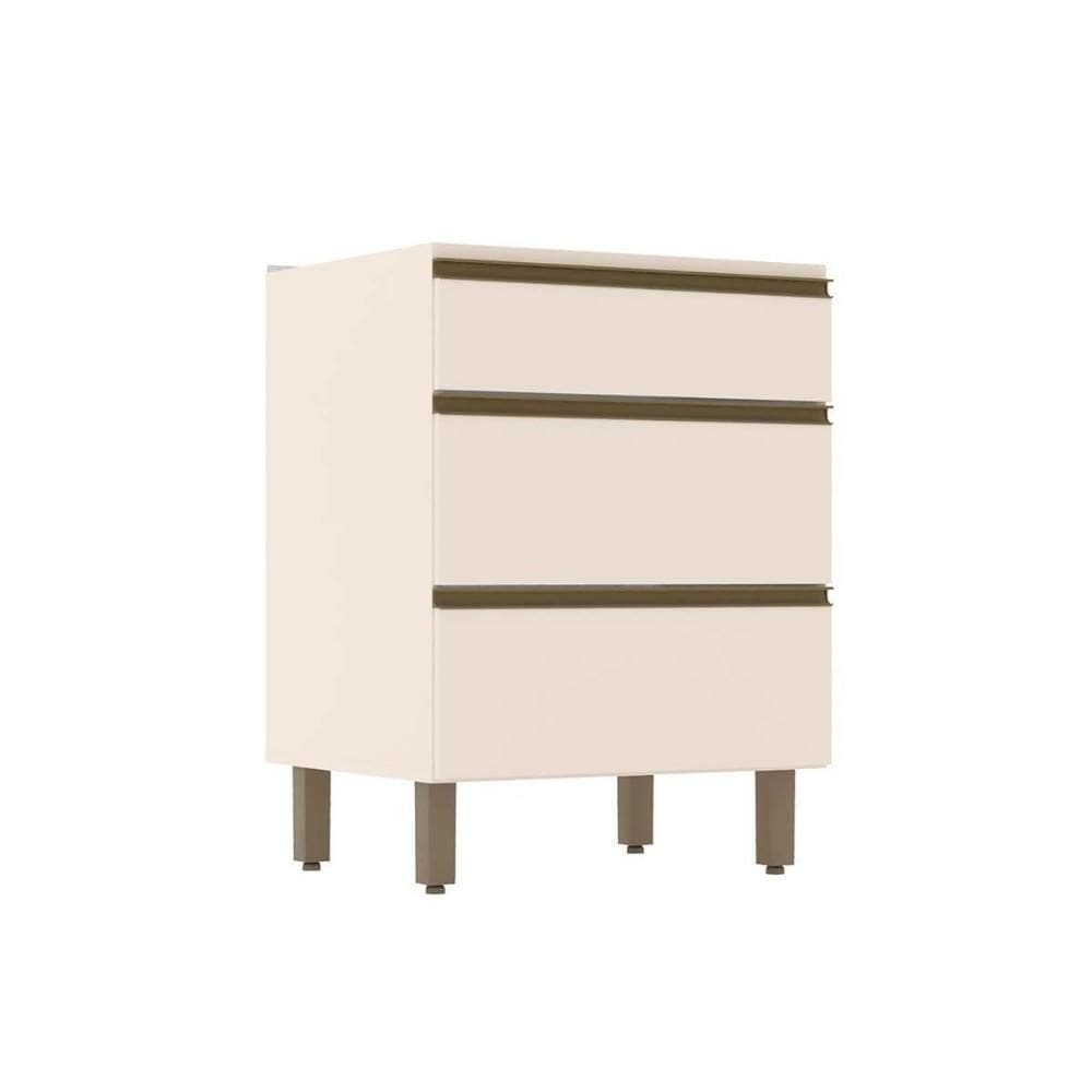 Balcão de Cozinha Connect c/ 3 Gavetas s/Tampo 60x52x81cm Off White - Henn