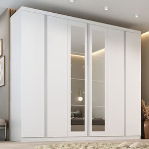Guarda-roupa Casal com Espelho Monte Carlo Branco