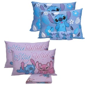 Kit 02 Jogos de Cama Casal Infantil Stitch e Angel 100% Algodão Simples Portallar