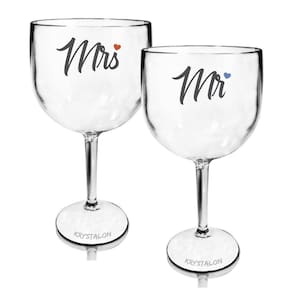 Kit 2 Taças Gin Mr&Mrs Acrílico - Para Dia Dos Namorados