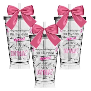 Kit 3 Copos Lembrancinha Personalizado Para Daminha.