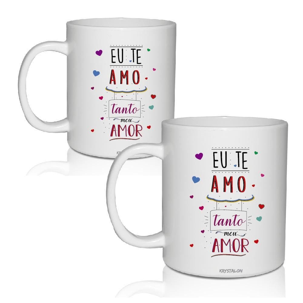 Kit 2 Canecas Acrílico Te Amo - Para Dia Dos Namorados