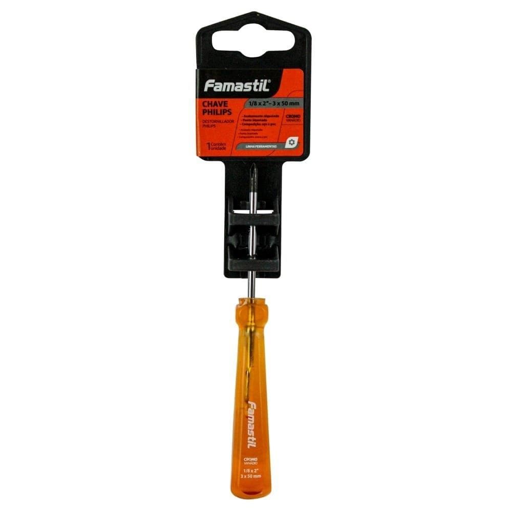 Chave Philips Famastil Ponta Imantada Cromo Vanadio 1/8 x 2P