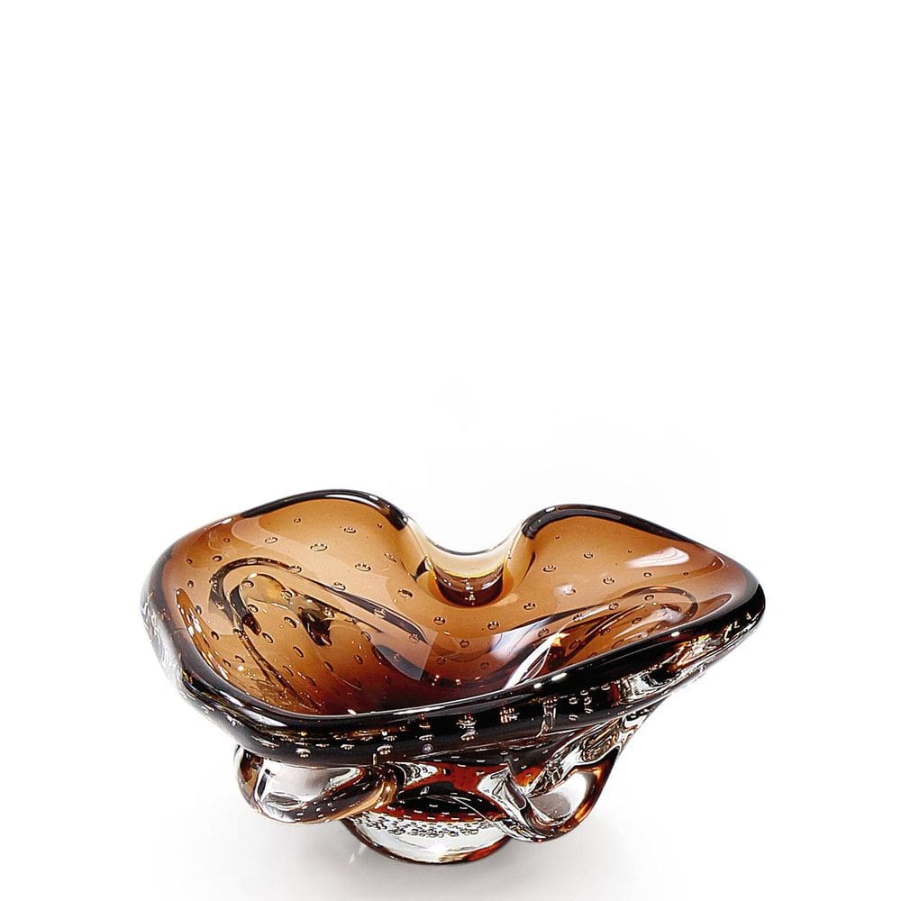 Centro De Mesa Mini Em Cristal Murano Marrom São Marcos 23cm