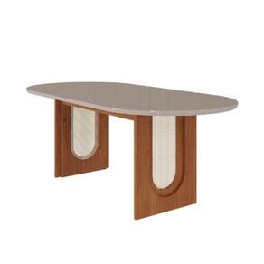 Mesa De Jantar Oval 2,10m Valentina Cinamomo/Off White Cimol