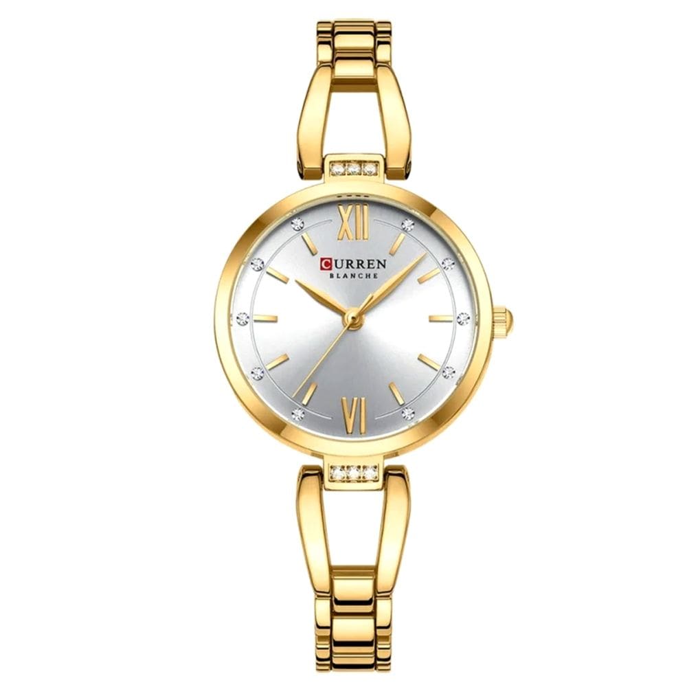 relógio de quartzo feminino em aço inoxidável strass moda casual