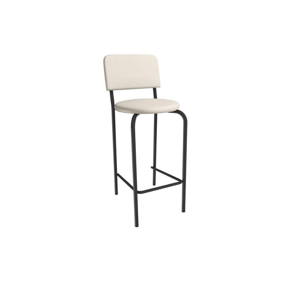 Banqueta Sala de Jantar Capri 1B715PRF Aço 1 Un Preto/ano Bege - Kappesberg