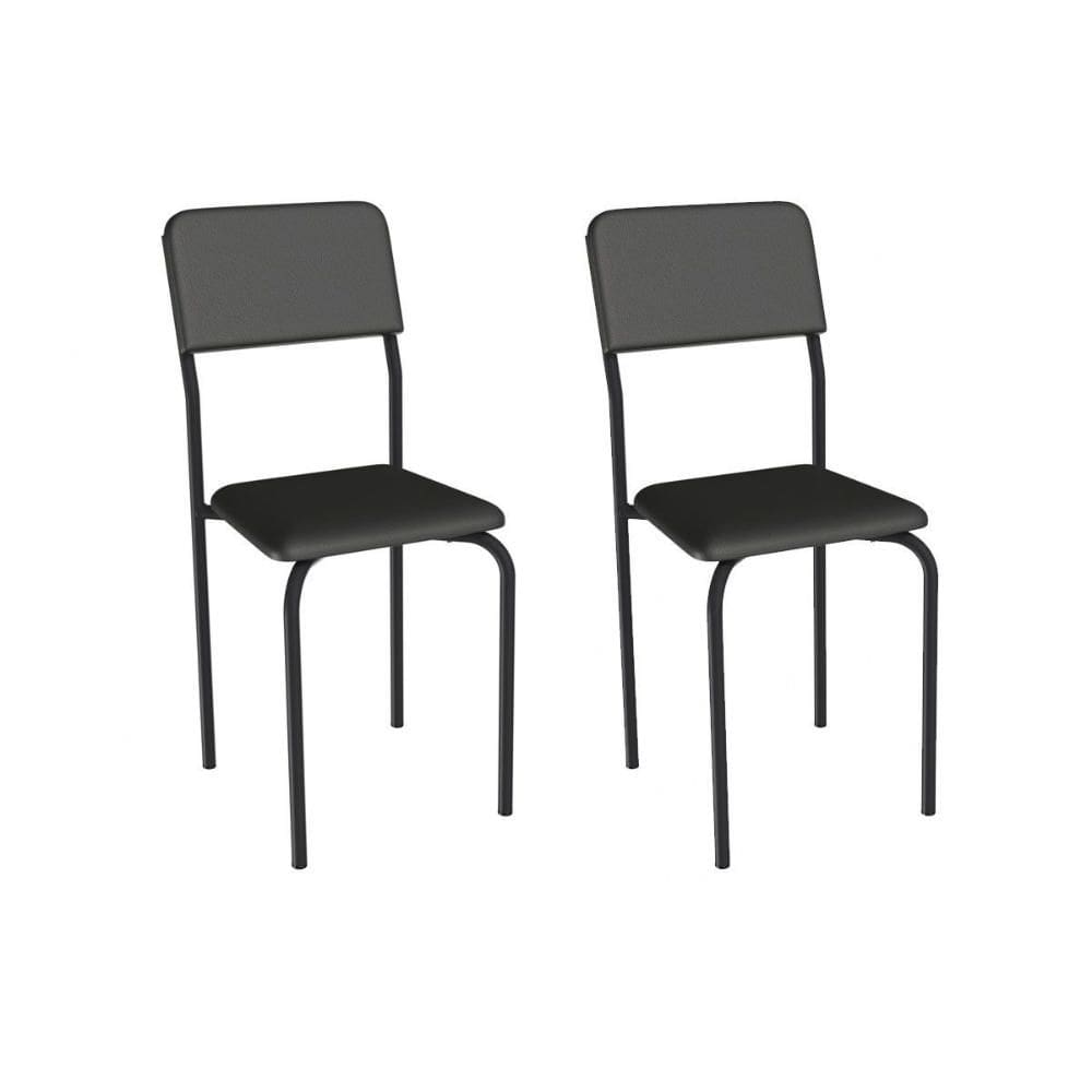 Cadeira Sala de Jantar Ibiza 2C133PRF Aço Kit 2 Un Preto/ano Preto - Kappesberg