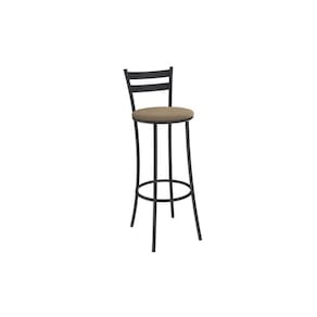 Banqueta Sala de Jantar Jade 1B699PRF Aço 1 Un Preto/Suede Cappuccino - Kappesberg