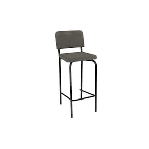 Banqueta Sala de Jantar Fiji 1B712PRF Aço 1 Un Preto/Linho Compose Escuro - Kappesberg