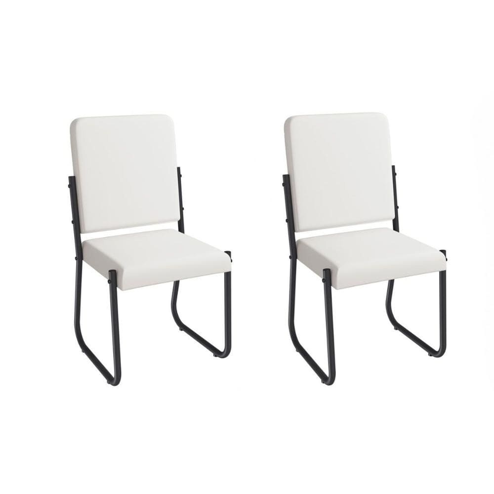 Cadeira Sala de Jantar Sicília 2C139PRF Aço Kit 2 Un Preto/ano Branco - Kappesberg
