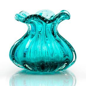 Vaso Trouxinha Em Cristal Murano Esmeralda São Marcos