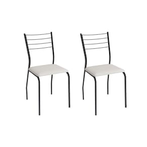 Cadeira Sala de Jantar Malta 2C140PRF Aço Kit 2 Un Preto/ano Branco - Kappesberg