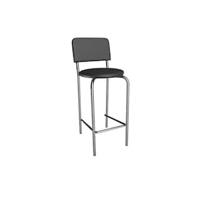 Banqueta Sala de Jantar Capri 1B715CR Aço 1 Un Cromado/ano Preto - Kappesberg