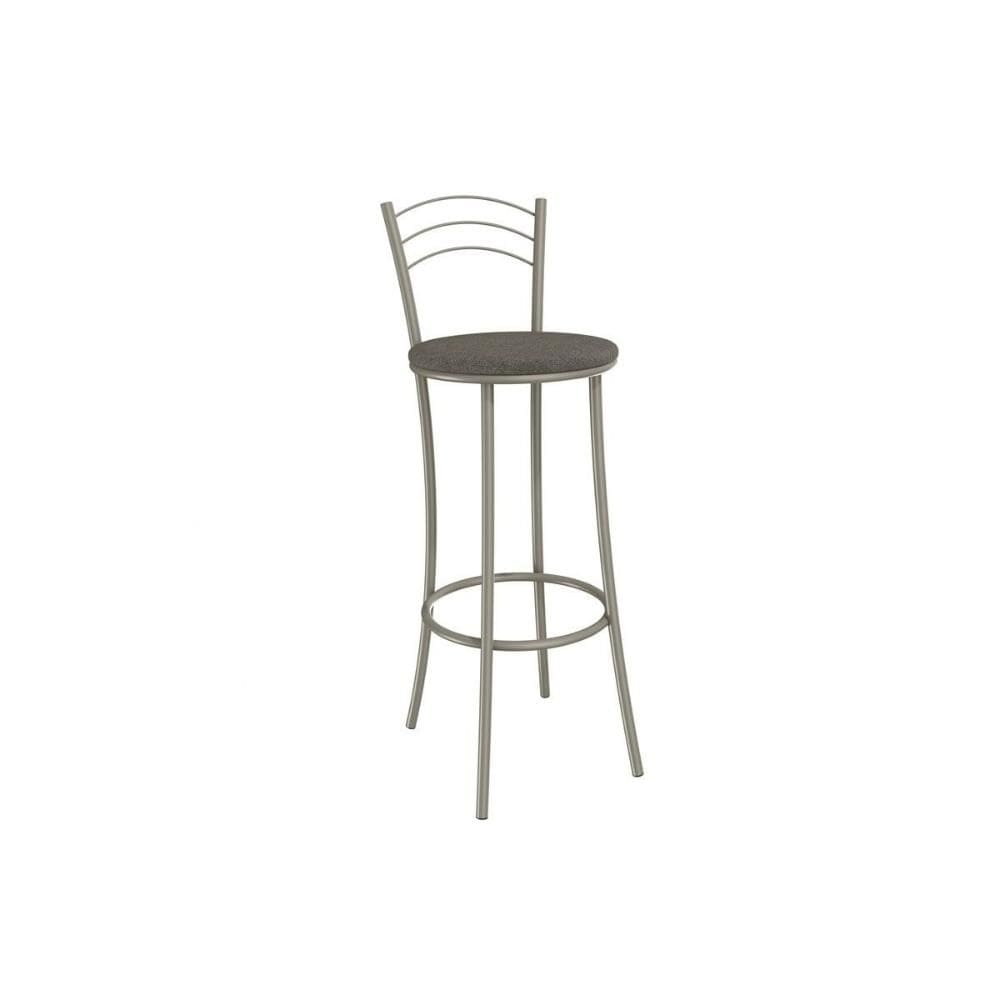 Banqueta Sala de Jantar Petra 1B700NK Aço 1 Un Niquel/Linho Escuro - Kappesberg