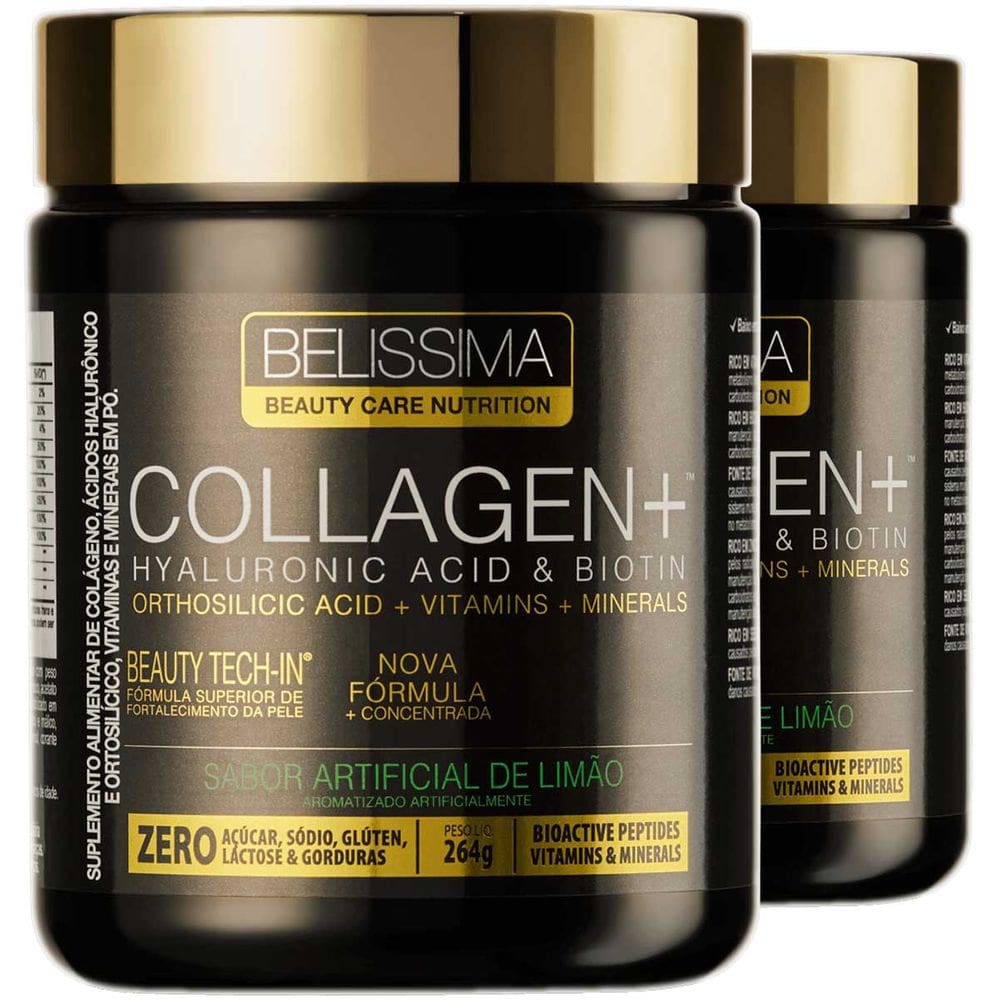 Kit 2x Colágeno Collagen Plus 264g Belíssima Sabor Limão