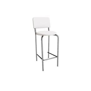 Banqueta Sala de Jantar Capri 1B715CR Aço 1 Un Cromado/ano Branco - Kappesberg