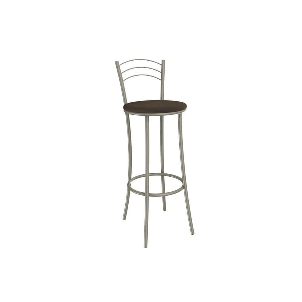Banqueta Sala de Jantar Petra 1B700NK Aço 1 Un Niquel/Suede Cappuccino - Kappesberg