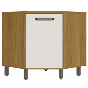 Balcão de Canto Oblíquo 80cm Rita Freijó/Off Acetinado Z44 - Mpozenato