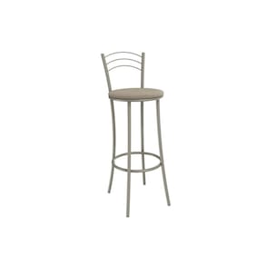Banqueta Sala de Jantar Petra 1B700NK Aço 1 Un Niquel/Linho Bege Fendi - Kappesberg