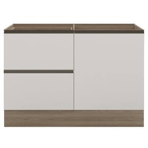 Balcão de Cozinha Para Pia 120cm Grace Carvalho Oak/Off White Z44 - Mpozenato
