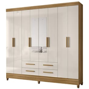 Guarda Roupa Casal 204cm Com Espelho Vitta Freijó/Off Z17 - Mpozenato