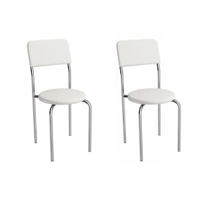 Cadeira Sala de Jantar Mali 2C136CR Aço Kit 2 Un Cromado/ano Branco - Kappesberg