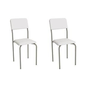 Cadeira Sala de Jantar Ibiza 2C133NK Aço Kit 2 Un Niquel/ano Branco - Kappesberg