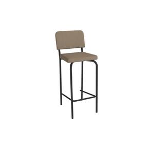Banqueta Sala de Jantar Fiji 1B712PRF Aço 1 Un Preto/Suede Cappuccino - Kappesberg