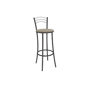 Banqueta Sala de Jantar Petra 1B700PRF Aço 1 Un Preto/Linho Bege Fendi - Kappesberg