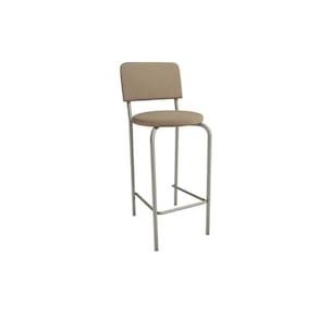 Banqueta Sala de Jantar Capri 1B715NK Aço 1 Un Niquel/Suede Cappuccino - Kappesberg