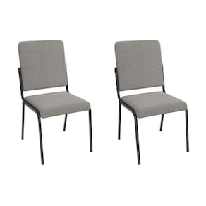 Cadeira Sala de Jantar Genebra 2C129PRF Aço Kit 2 Un Preto/Boucle Cinza - Kappesberg