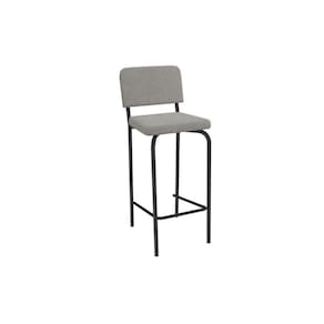 Banqueta Sala de Jantar Fiji 1B712PRF Aço 1 Un Preto/Boucle Cinza - Kappesberg