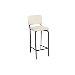 Banqueta Sala de Jantar Fiji 1B712PRF Aço 1 Un Preto/ano Bege - Kappesberg