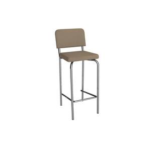 Banqueta Sala de Jantar Fiji 1B712CR Aço 1 Un Cromado/Suede Cappuccino - Kappesberg