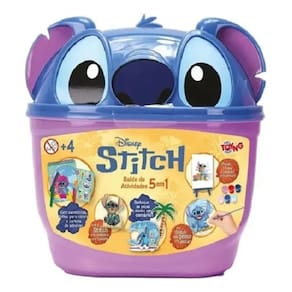 Stitch Disney Balde De Atividade 5 Em 1 – Stitch Gesso ,Madeira, Papel para Pintar – Toyng