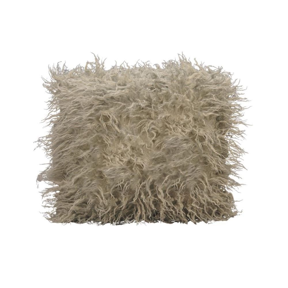 Almofada Peluda Marrom Caqui Pelúcia Luxo