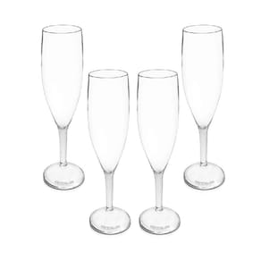 Kit 4 Taças Champanhe 170Ml Transparentes Acrílico Ps