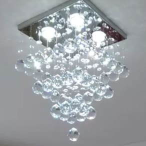 Lustre para sala, quarto, cozinha, sala de janta em cristal k9 base 30X30