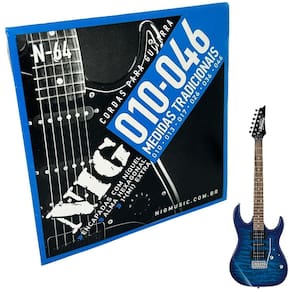 Jogo Cordas Guitarra 010-46 Nig Nickel N64 + 1 Corda E Mi +