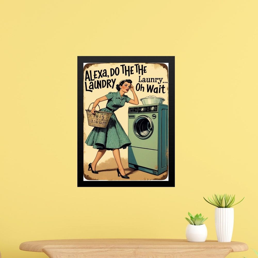 Quadro Decorativo Lavanderia Vintage Alexa 33X24Cm
