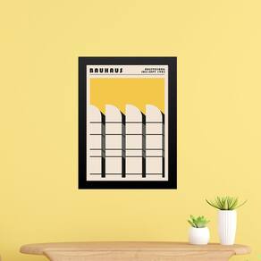 Quadro Bauhaus Amarelo E Preto - Arquitetura 24X18Cm