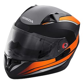 Capacete Honda New HF2 Preto Fosco/Laranja Tam 58 Genuíno
