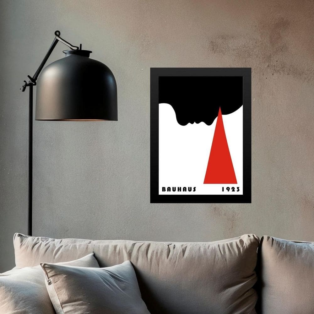 Quadro Decorativo Arte Bauhaus - Julgamento 24X18Cm - Vidro