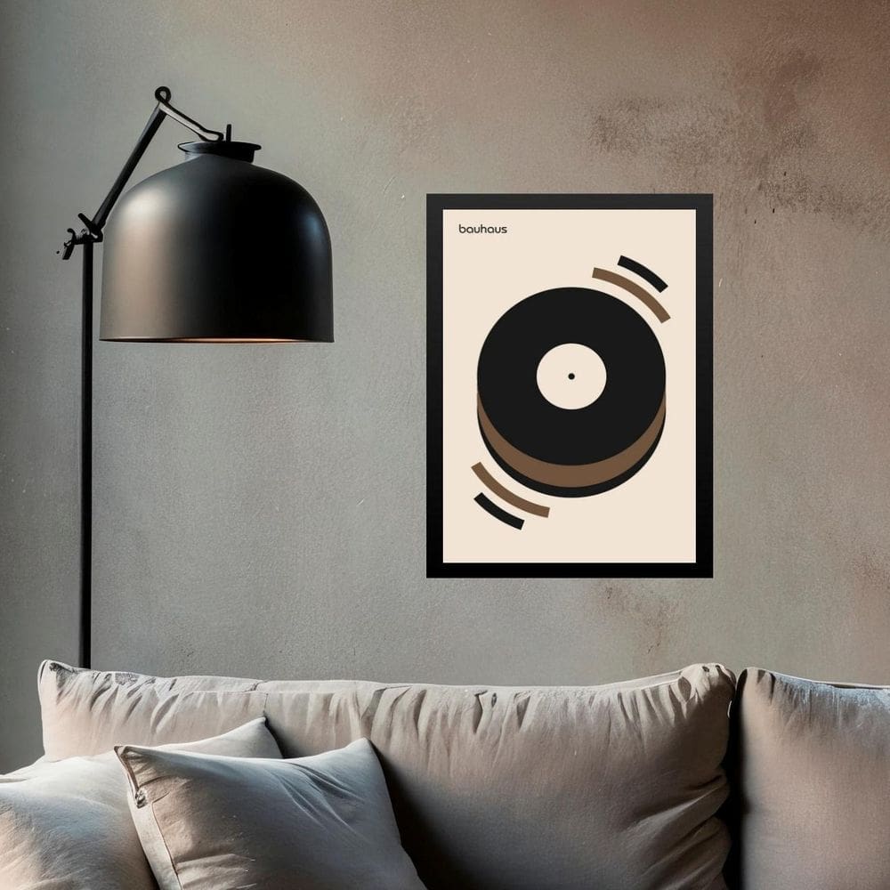 Quadro Bauhaus Marrom - Musical Happiness 24X18Cm
